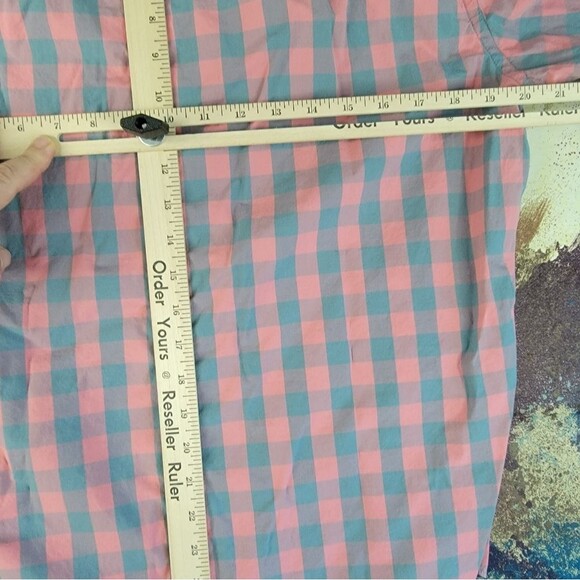 Mens J Crew Mercantile Flex Pink & Green Long Sleeve Shirt MEDIUM/ NICE - Picture 10 of 12